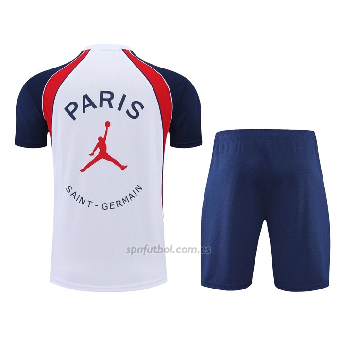 Chandal del Paris Saint-Germain Jordan Manga Corta 2022-2023 Blanco - Pantalon Corto